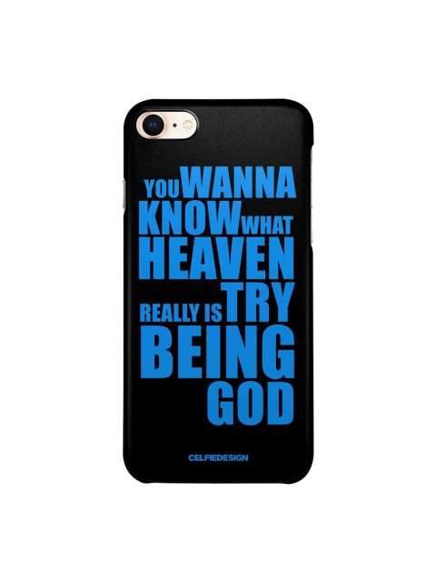 

CelfieDesign Black & Blue Try Being God iPhone 8 Slim Back Case