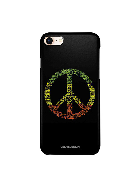 

CelfieDesign Black & Green Symbol of Peace Printed Plastic iPhone 8 Back Case