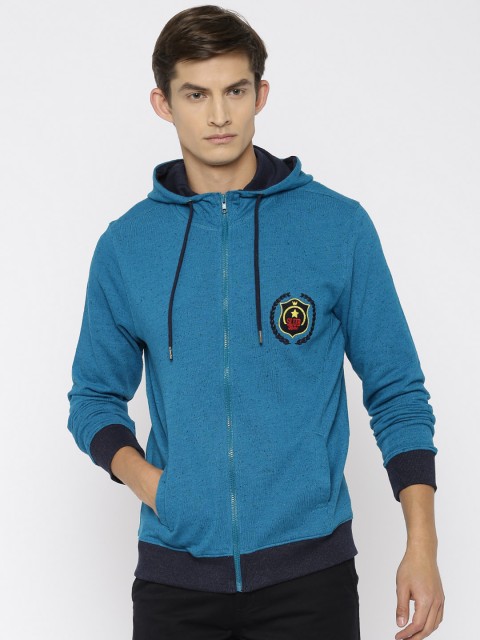 

Slub Teal Blue Hooded Sweatshirt