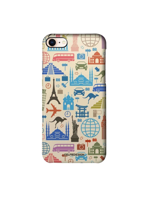 

CelfieDesign Beige & Blue Printed iPhone 8 Slim Back Case