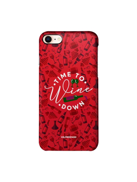 

CelfieDesign Red & White Time To Wine Down Printed iPhone 8 Slim Back Case