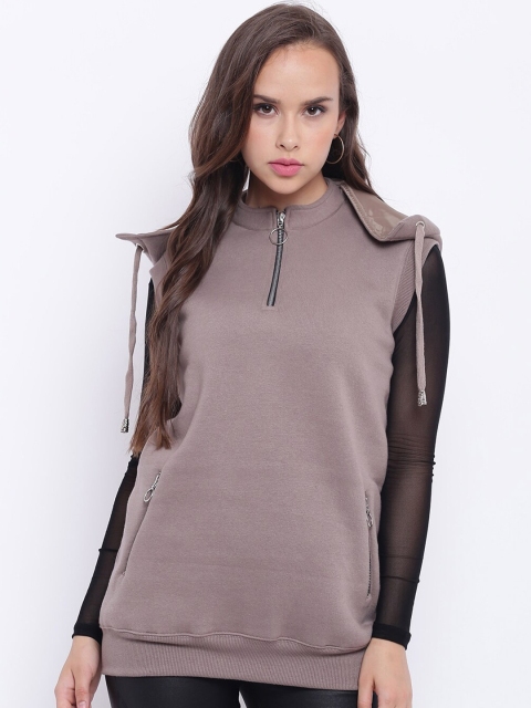 

Texco Women Grey Hooded Sweatshirt