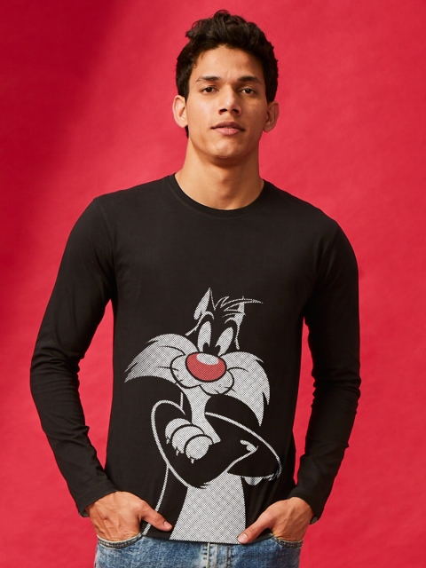 

The Souled Store Men Black Sylvester Printed T-shirt