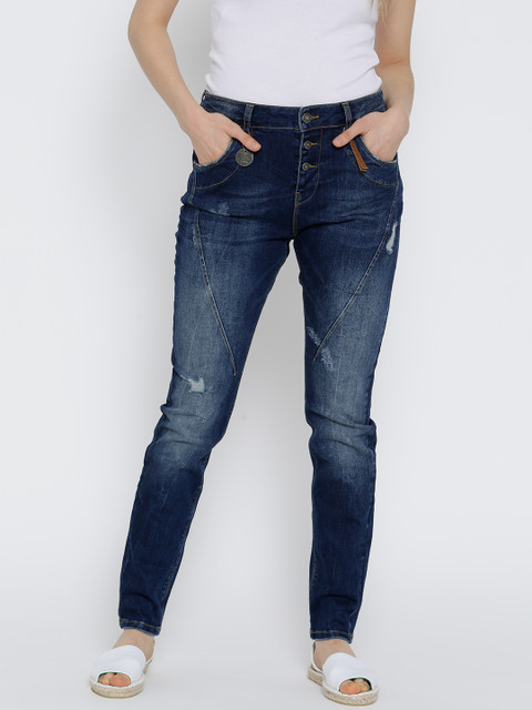 

Vero Moda Women Blue Mid-Rise Mildly Distressed Jeans