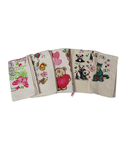

Enfance Kids Pack of 5 Multicolor 300 GSM Printed Cotton Face Towels, Multi