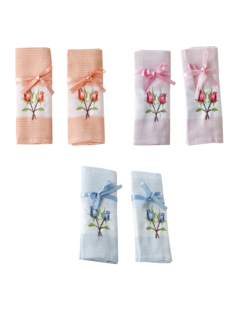 

Enfance Kids Multicoloured Pack of 6 Cotton Flower Print Towel Set, Multi