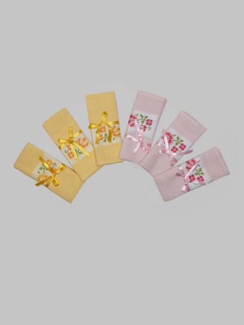 

Enfance Kids Multicoloured Pack of 6 Cotton Flower Print Towel Set, Multi