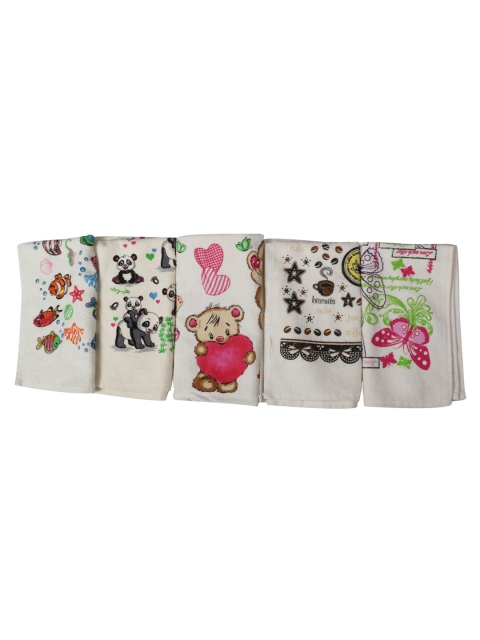 

Enfance Set of 5 Off-White Printed Cotton Hand Towel
