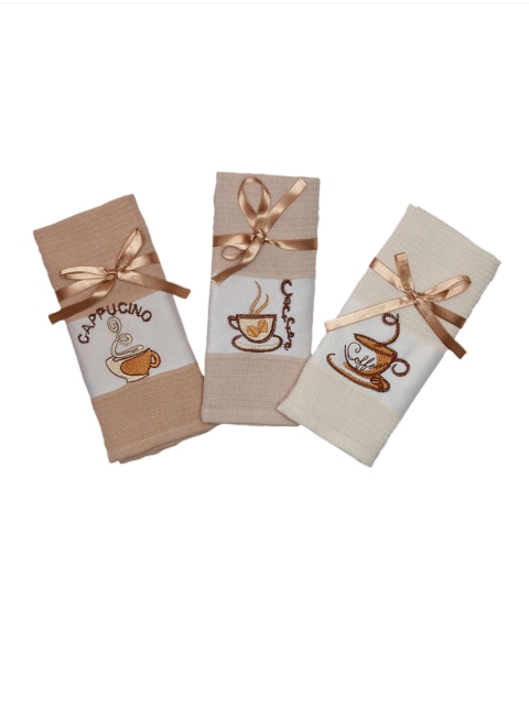 

Enfance Kids Pack of 3 Beige 300 GSM Self Design Cotton Towels
