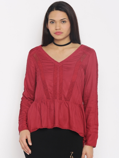 

Vero Moda Women Red Self-Design Top