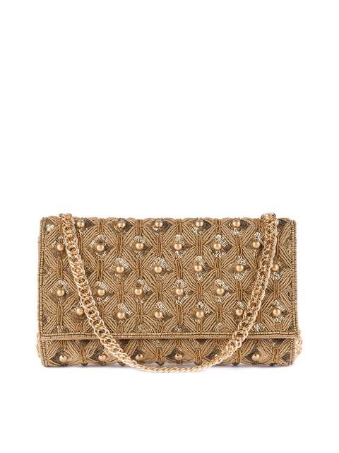 

MIO Borsa Gold-Toned Embellished Envelope Clutch