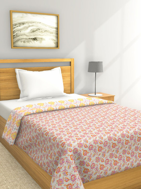 

BIANCA Grey & Yellow Geometric AC Room 150 GSM Single Bed Dohar