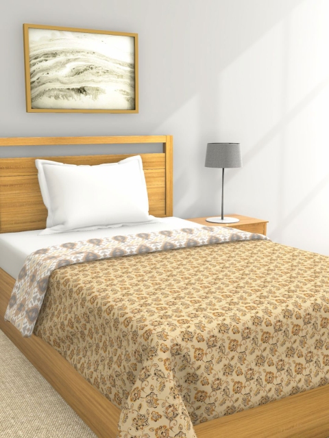 

BIANCA Mustard & Grey Floral AC Room 150 GSM Single Bed Dohar