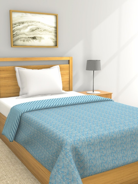 

BIANCA Blue & White AC Room 150 GSM Single Bed Dohar