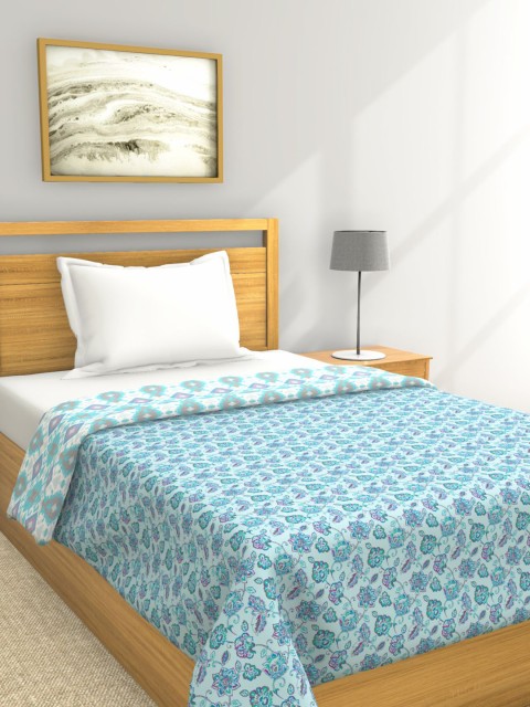 

BIANCA Unisex Blue Floral AC Room 150 GSM Single Bed Dohar