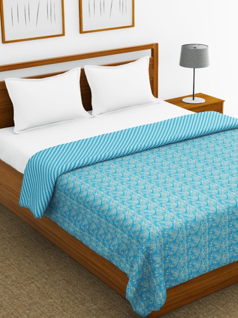 

BIANCA Blue & White AC Room 150 GSM Double Bed Dohar