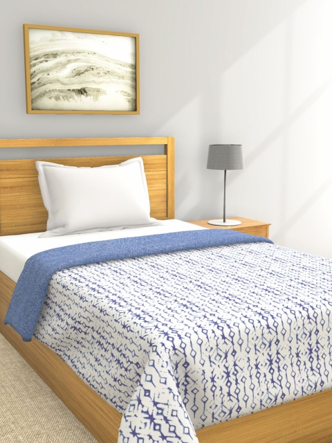 

BIANCA Blue & White AC Room 150 GSM Single Bed Dohar