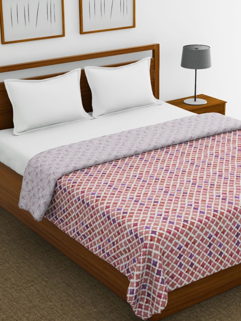 

BIANCA Red & White Floral AC Room 150 GSM Double Bed Dohar