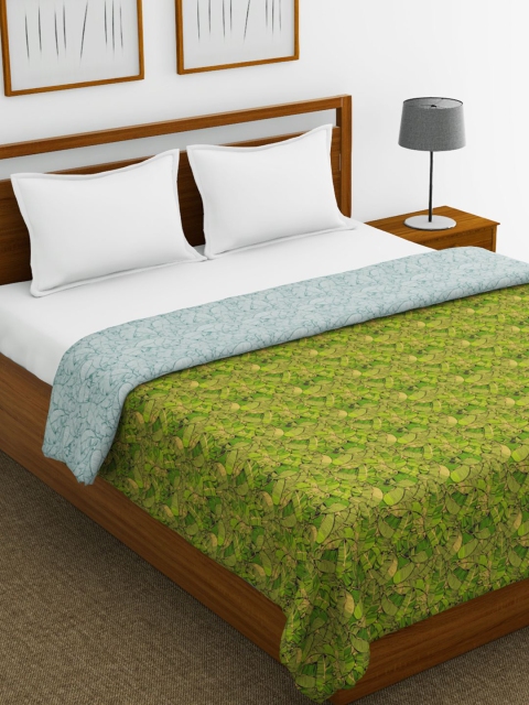 

BIANCA Green & Blue Floral AC Room 150 GSM Double Bed Dohar