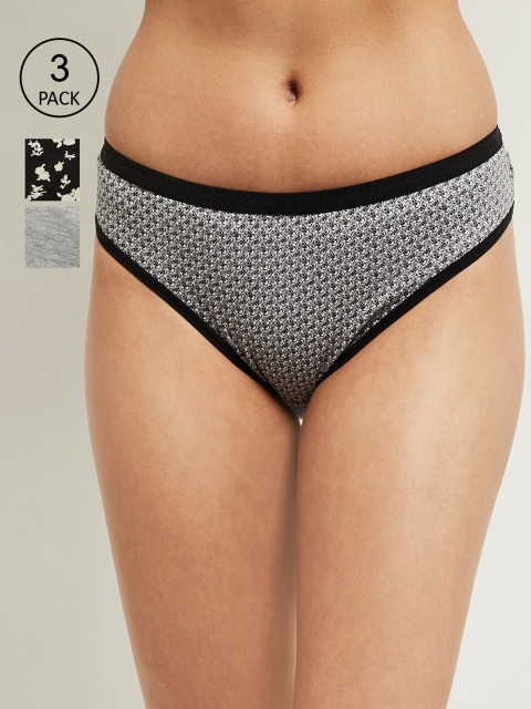 

max Women Black & Grey Pack of 3 Basic Briefs NOOSSP21LH11BLACK