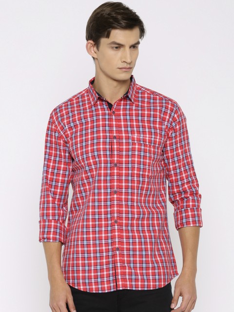 

Nature Casuals Men Red Slim Fit Checked Casual Shirt