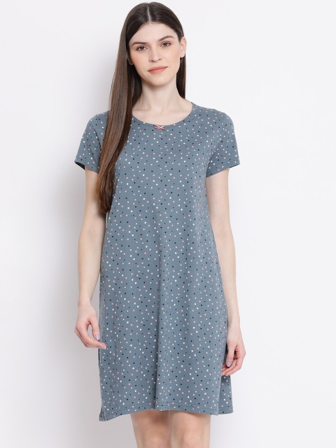 

Kanvin Grey Printed Nightdress