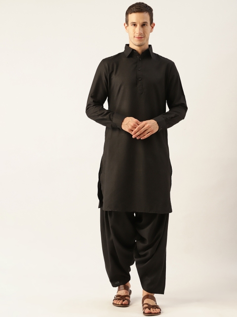 

Molly & Michel Men Black Pure Cotton Kurta with Salwar