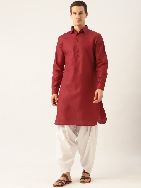 

Molly & Michel Men Maroon Pure Cotton Kurta with Salwar