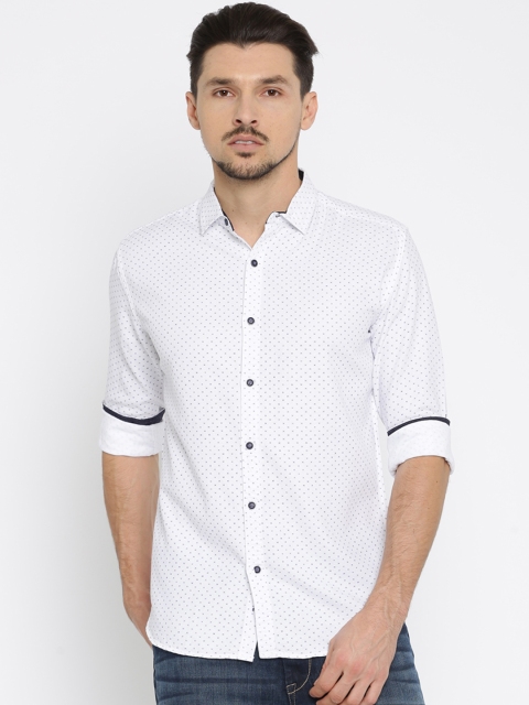 

Nature Casuals Men White Printed Slim Fit Casual Shirt