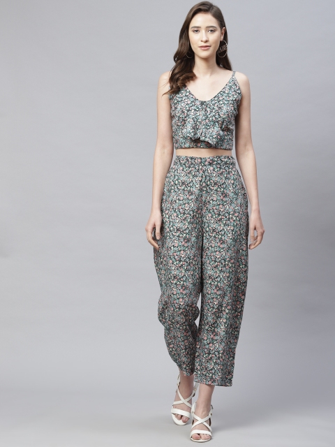 

SIRIKIT Women Black Printed Top & Trouser Set