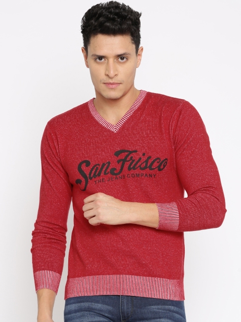 

SF JEANS by Pantaloons Red Printed Sweater