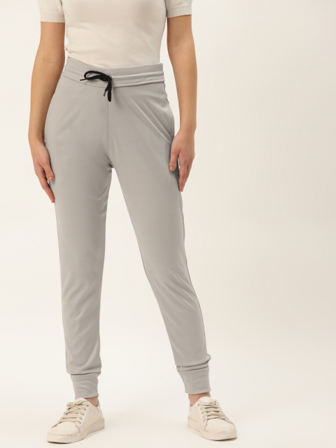 

PARIS HAMILTON Women Grey Melange Solid Rapid-Dry Track Pants