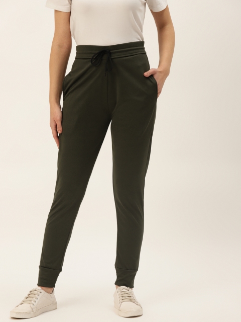 

PARIS HAMILTON Women Olive Green Solid Rapid-dry Joggers