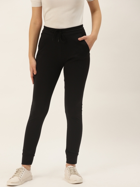 

PARIS HAMILTON Women Black Solid Rapid-Dry Joggers