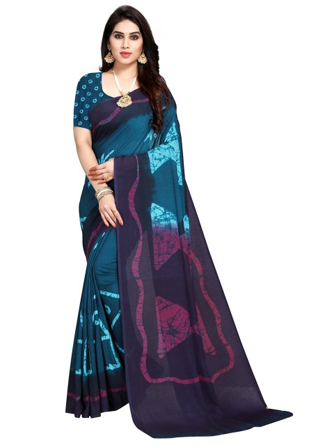

Viva N Diva Blue & Magenta Crepe Saree