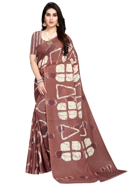 

Viva N Diva Brown & Off White Saree