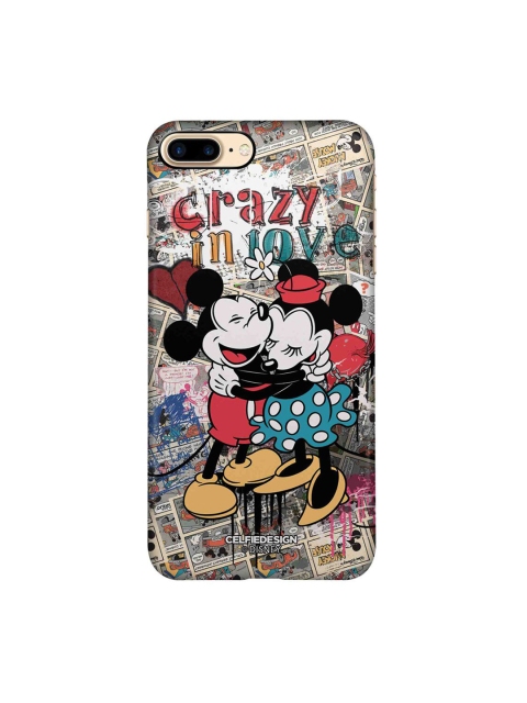 

CelfieDesign White & Black Mickey Mouse Crazy in love iPhone 8 Plus Slim Back Case