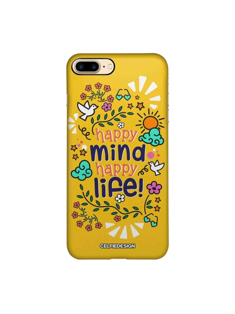 

CelfieDesign Mustard & Navy Blue Happy Mind Happy Life iPhone 8 Plus Slim Back Case