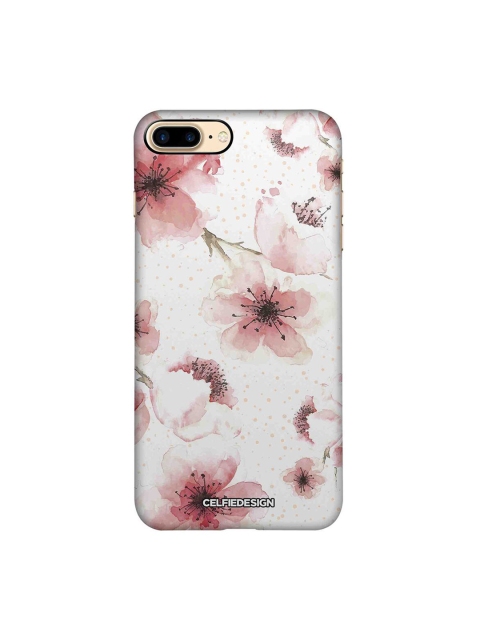 

CelfieDesign White & Peach Floral Printed iPhone 8 Plus Slim Back Case