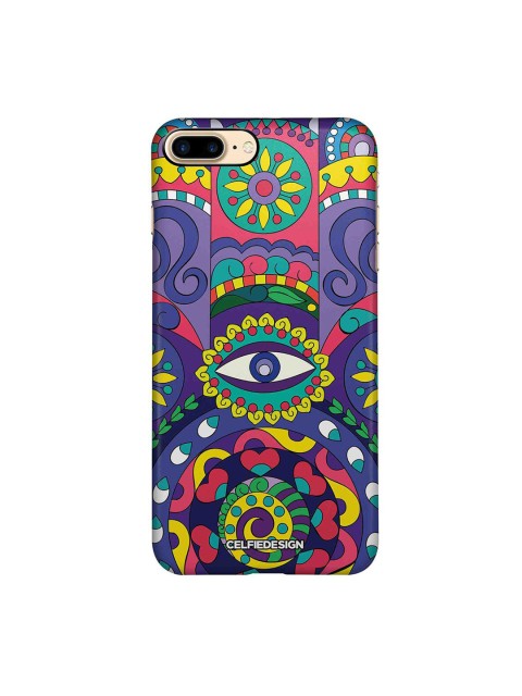 

CelfieDesign Purple & Coral Humsa Graphic Printed iPhone 8 Plus Slim Back Case