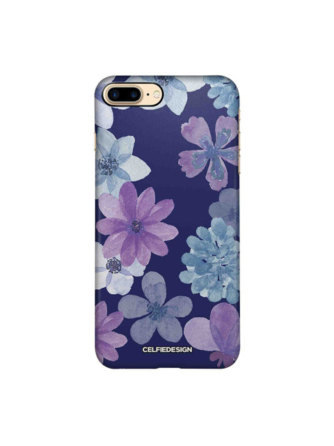 

CelfieDesign Blue & Purple Floral Printed iPhone 8 Plus Slim Back Case