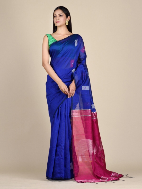 

Mitera Blue & Pink Floral Heavy Work Saree