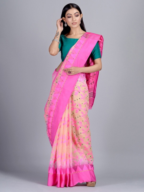 

Mitera Pink Woven Design Saree