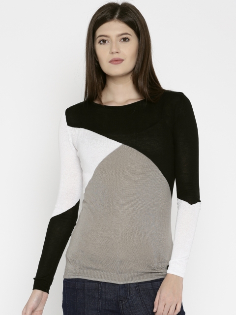 

Wrangler Black & Taupe Colourblock Sweater