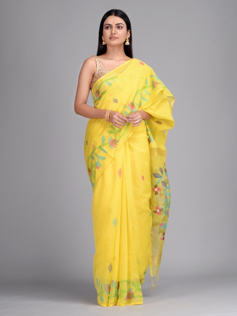 

Mitera Yellow Woven Design Saree