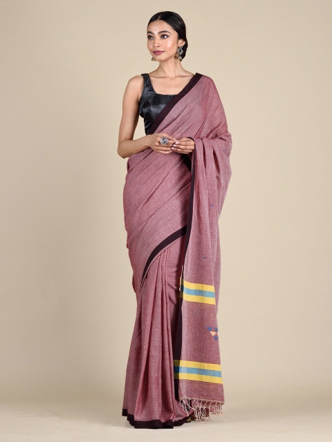 

Mitera Women Nude Woven Design Pure Cotton Saree