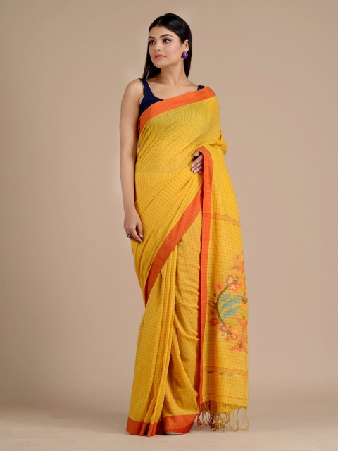 

Mitera Yellow & Red Ethnic Motifs Pure Cotton Saree