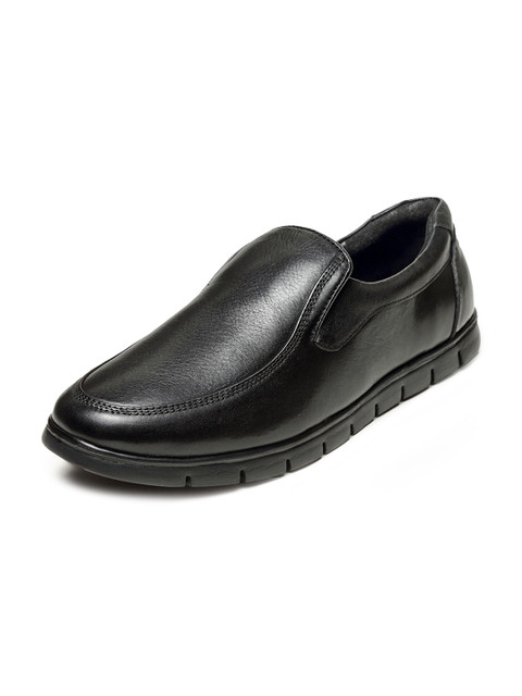 

VON WELLX GERMANY Men Black Solid Leather Formal Slip-Ons