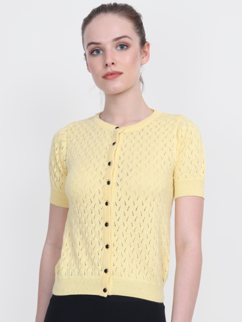 

JoE Hazel Women Yellow Cable Knit Cardigan