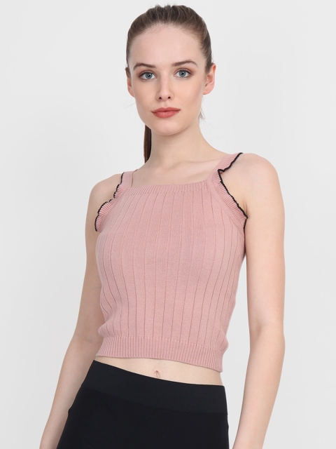 

JoE Hazel Pink Striped Crop Top